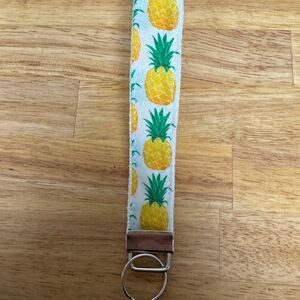 Pineapple Wristlet Lanyard Fruit Keychain Wrist Fob Strap Keyring